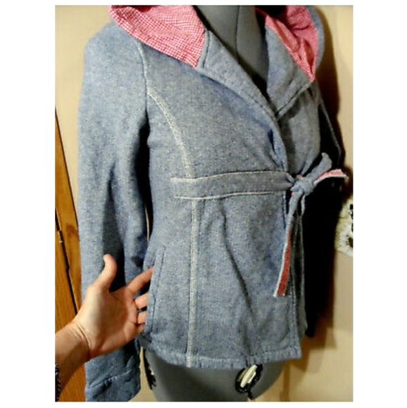 FUSE by DEBRA WEST Fleeced Jacket XS Denim blue Stretch knit High waist - Picture 1 of 6